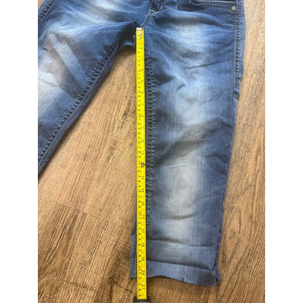 Rock by Rock Revival Devon Skinny Jeans Blue Stretch Moto Frayed Hem Size 29 - Picture 9 of 15